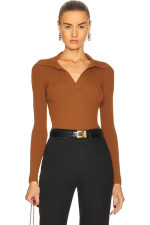 Saint Laurent V-Neck Sweater in - Rust. Size L (also in M).