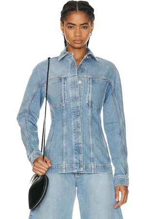 Alaïa Denim Jacket in - Denim-Light. Size 34 (also in ).