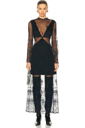 Paco rabanne Embroidery Maxi Dress in - Navy. Size 36 (also in 38).