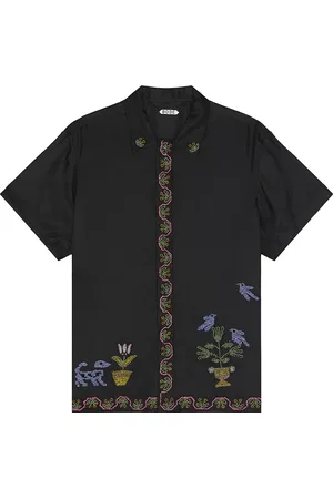 BODE Garden Sampler Short Sleeve Shirt in - Black. Size M (also in S).