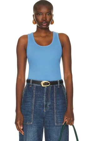 Bottega Veneta Stretch Cotton Rib Tank Top in - Blue. Size L (also in ).