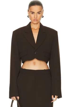 GRLFRND The Cropped Blazer in - Brown. Size XL (also in ).