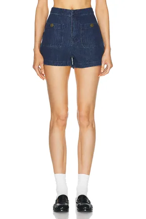 Frame Trouser Short in - Denim-Dark. Size 32 (also in ).