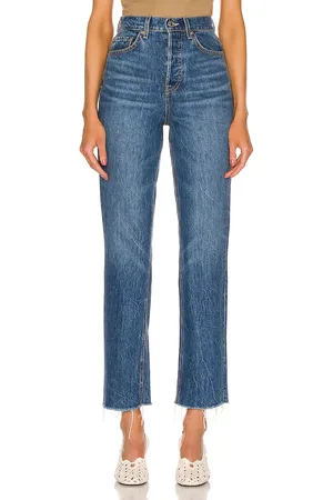 GRLFRND Cassidy Mid Rise Straight in - Denim-Medium. Size 28 (also in ).