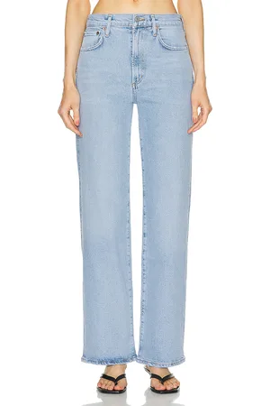 AGOLDE Harper Mid Rise Wide Leg Straight in - Denim-Light. Size 24 (also in 30, 31, 32, 33, 34).