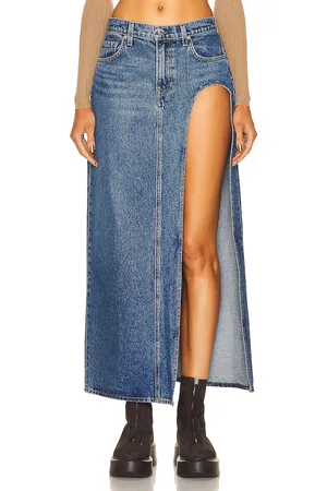 GRLFRND Blanca Maxi Skirt in - Denim-Medium. Size 25 (also in 24, 26).