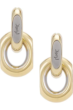 Saint Laurent YSL Duo Link Earrings in - Metallic Gold. Size all.