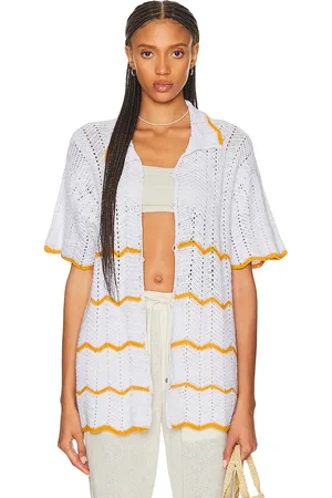 HARAGO Crochet Short Sleeve Shirt in - . Size L (also in M, XL/1X).