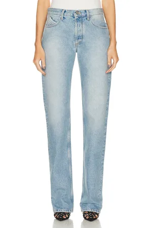 The Attico Pantaloni Lunghi Straight Leg in - Denim-Light. Size 24 (also in 28).