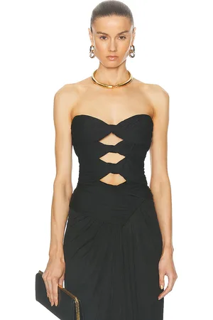 Saint Laurent Jersey Bandeau Top in - Black. Size 40 (also in 42).