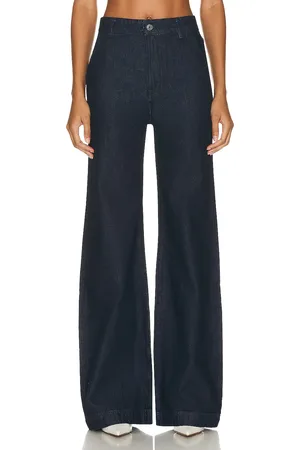GRLFRND Camille High Rise Flared Trouser in - Black. Size 28 (also in ).