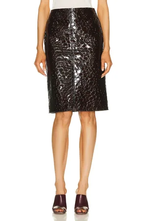Bottega Veneta Embossed Skirt in - Burgundy. Size 36 (also in 38, 40).
