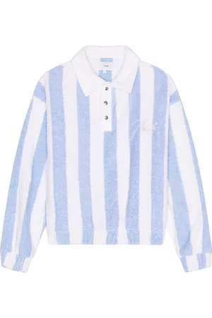 Rhude Striped Loop Terry Polo in - Blue. Size S (also in ).