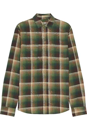 Schott NYC Plaid Cotton Flannel Shirt in - Dark Green. Size S (also in ).
