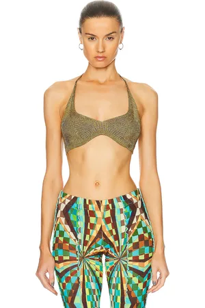 AISLING CAMPS Zoe Bra Top in - Metallic . Size L (also in ).