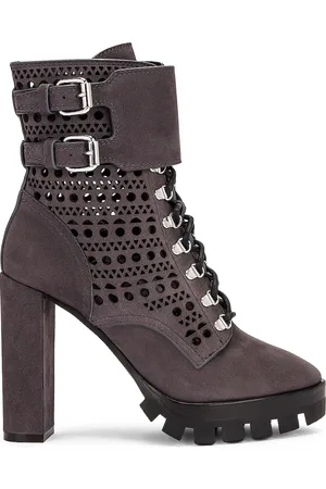 Alaïa Perforated Military Boots in - Grey. Size 35 (also in 35.5, 36, 36.5, 38.5).