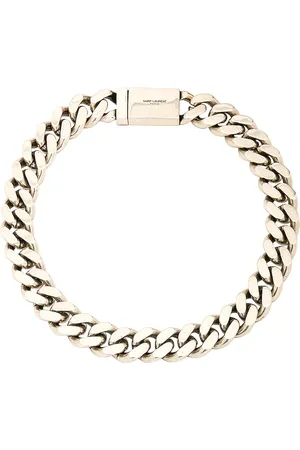 Saint Laurent Thick Curb Chain Necklace in - Metallic Silver. Size L (also in ).