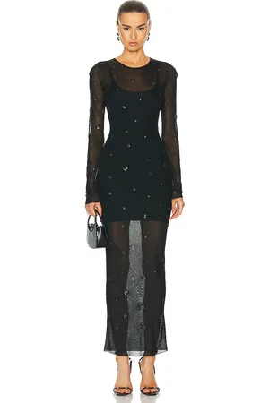 Alexander Wang Long Sleeve Sheer Rib Dress in - . Size XS (also in ).