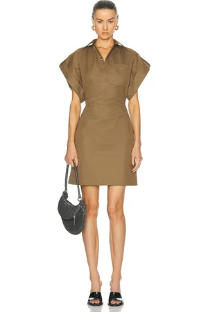 Bottega Veneta Cotton Gabardine Dress in - Tan. Size 34 (also in 36, 40).