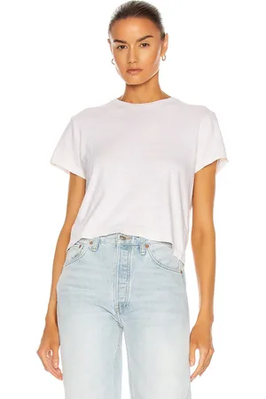 RE/DONE X Hanes 1950s Boxy Tee in - White. Size L (also in M, S, XS).