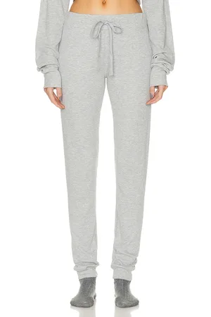 ÉTERNE Thermal Drawstring Pant in - Grey. Size L (also in M, S, XS).
