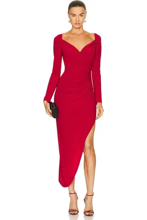 Norma Kamali Long Sleeve Sweetheart Side Drape Gown in - . Size XS (also in ).