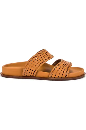 Alaïa Vienne Leather Slides in - Tan. Size 39 (also in ).