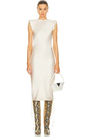 The Attico Short Sleeve Midi Dress in - Cream. Size 42 (also in 38).
