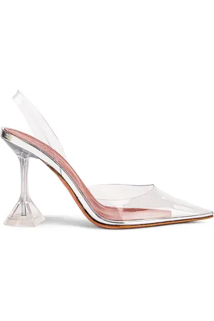 Amina Muaddi Holli Glass Heel in - White. Size 36.5 (also in 37, 39, 39.5).