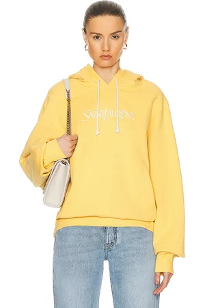 Saint Laurent Logo Hoodie Sweathshirt in - Yellow. Size L (also in M, S, XS).