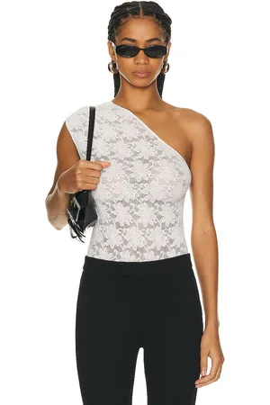 Miaou Jade Bodysuit in - White. Size S (also in XL, XS).