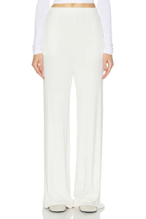SPRWMN Rib Wide Leg Pant in - Cream. Size M (also in S, XS).