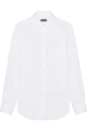 Tom Ford Cotton Silk Serge Fluid Fit Shirt in - White. Size 38 (also in 39).