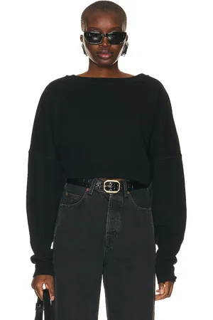 Saint Laurent Cropped Sweatshirt in - Black. Size L (also in M, S, XS).