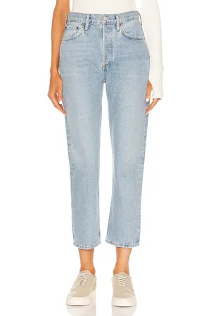 AGOLDE Riley High Rise Straight Crop in - Denim-Light. Size 31 (also in 32, 33).