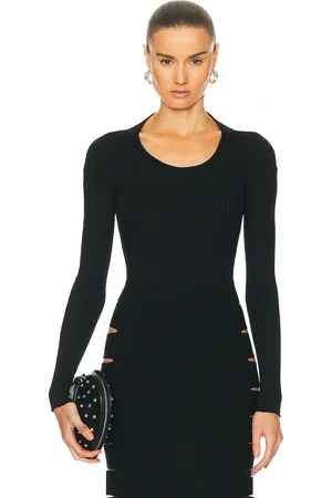 Alaïa Rib Bodysuit in - Black. Size 34 (also in ).