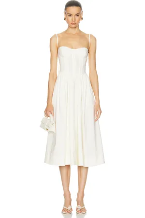 LPA Sarita Midi Dress in - White. Size M (also in L, S, XL).