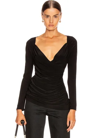 Norma Kamali Long Sleeve Sweetheart Side Drape Top in - . Size S (also in XS).