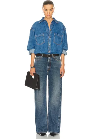 haikure Tilda Shirt Jumpsuit in - Denim-Medium. Size S (also in ).