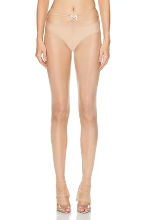 MUGLER Cut Out Skinny Leg Pant in - Tan. Size 34 (also in 36).
