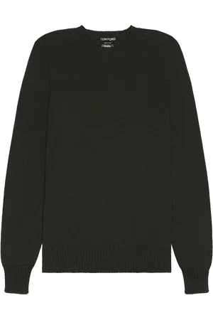 Tom Ford Cotton Silk Ls Crewneck in - Black. Size 46 (also in 48).