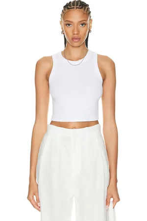 ENZA COSTA Stretch Silk Knit Cropped Bold Sheath Tank Top in - . Size L (also in XL).