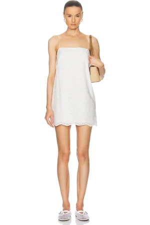 MATTEAU Broderie Shift Mini Dress in - White. Size 5 (also in ).