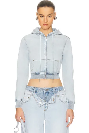 SER.O.YA Edith Cropped Hoodie in - Blue. Size XS (also in ).