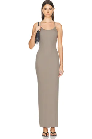 ÉTERNE Tank Maxi Dress in - Taupe. Size L (also in M, XL, XS).