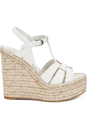Saint Laurent Tribute Espadrille Wedge in - Cream. Size 40 (also in ).