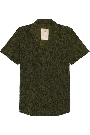 Oas Squiggle Cuba Terry Shirt in - Green. Size L (also in M, S, XL/1X).