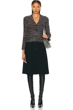 CHANEL Boucle Mix Tweed Coat in - Black. Size 40 (also in ).