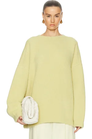 FEAR OF GOD Virgin Wool Boucle Straight Neck Relaxed Sweater in - Lemon. Size M (also in XL/1X).