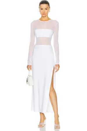 Norma Kamali Dash Dash Side Slit Gown in - White. Size S (also in ).